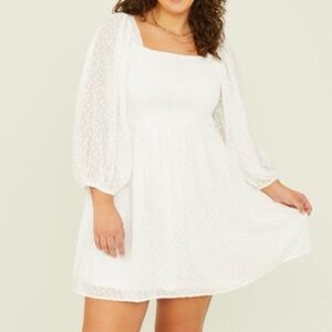 NEW Arula White Sparkle Mini Dress Plus Size X / 0X (XL) NWT